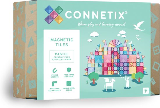 Foto: Connetix magnetisch tegels pastel creatief pakket 120 stuks