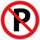 5 Stickers van 20 cm | Niet Parkeren Sticker | Verboden te parkeren | vinyl