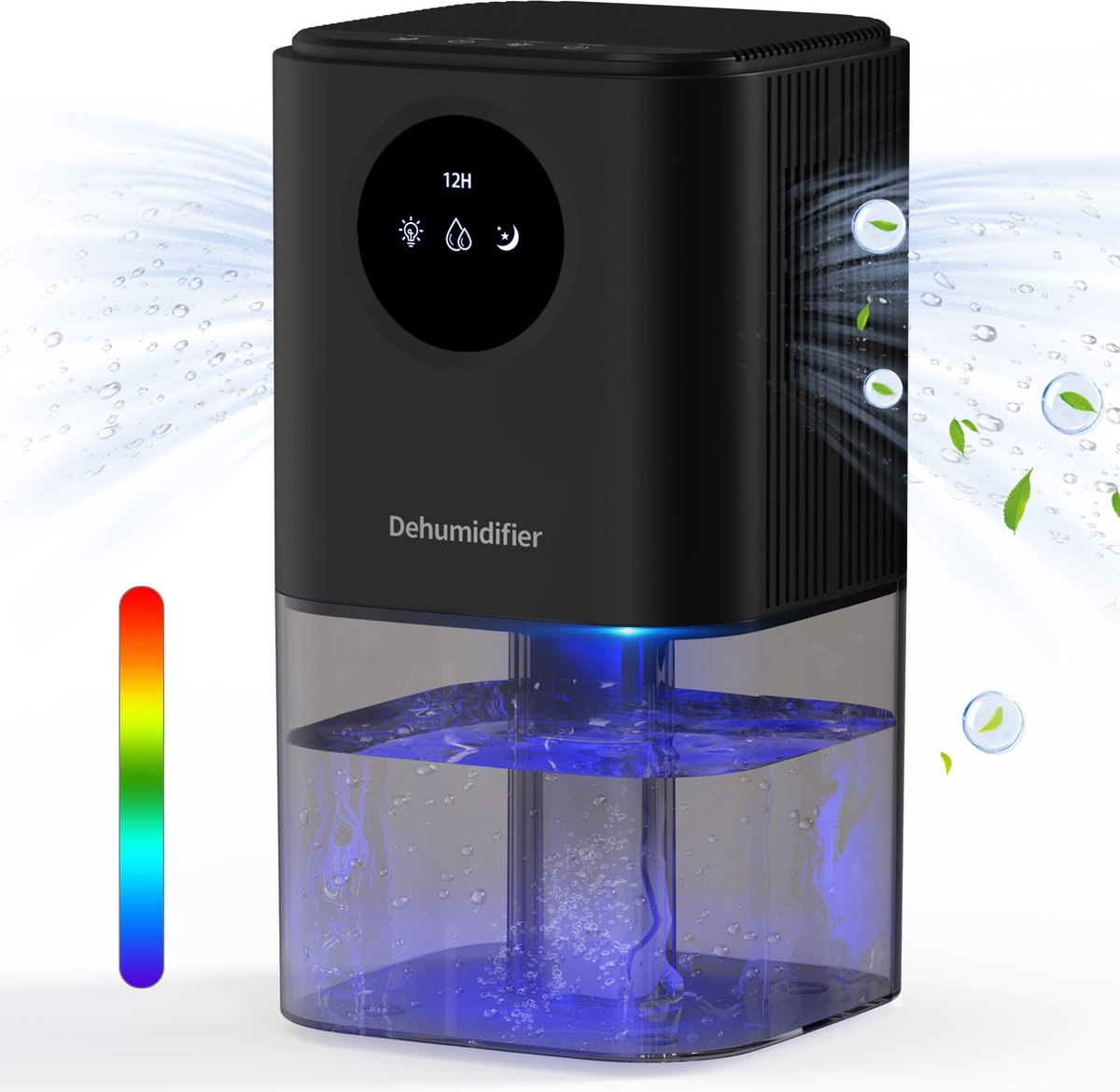 Yllic Intelligente Ultra-Stille Luchtontvochtiger en Luchtreiniger 1.7l 350ml per dag 2-in-1 Energiezuinig Voor Slaapkamer Woonkamer en Keuken Automatische Uitschakeling Compact Ontwerp Dehumidifier