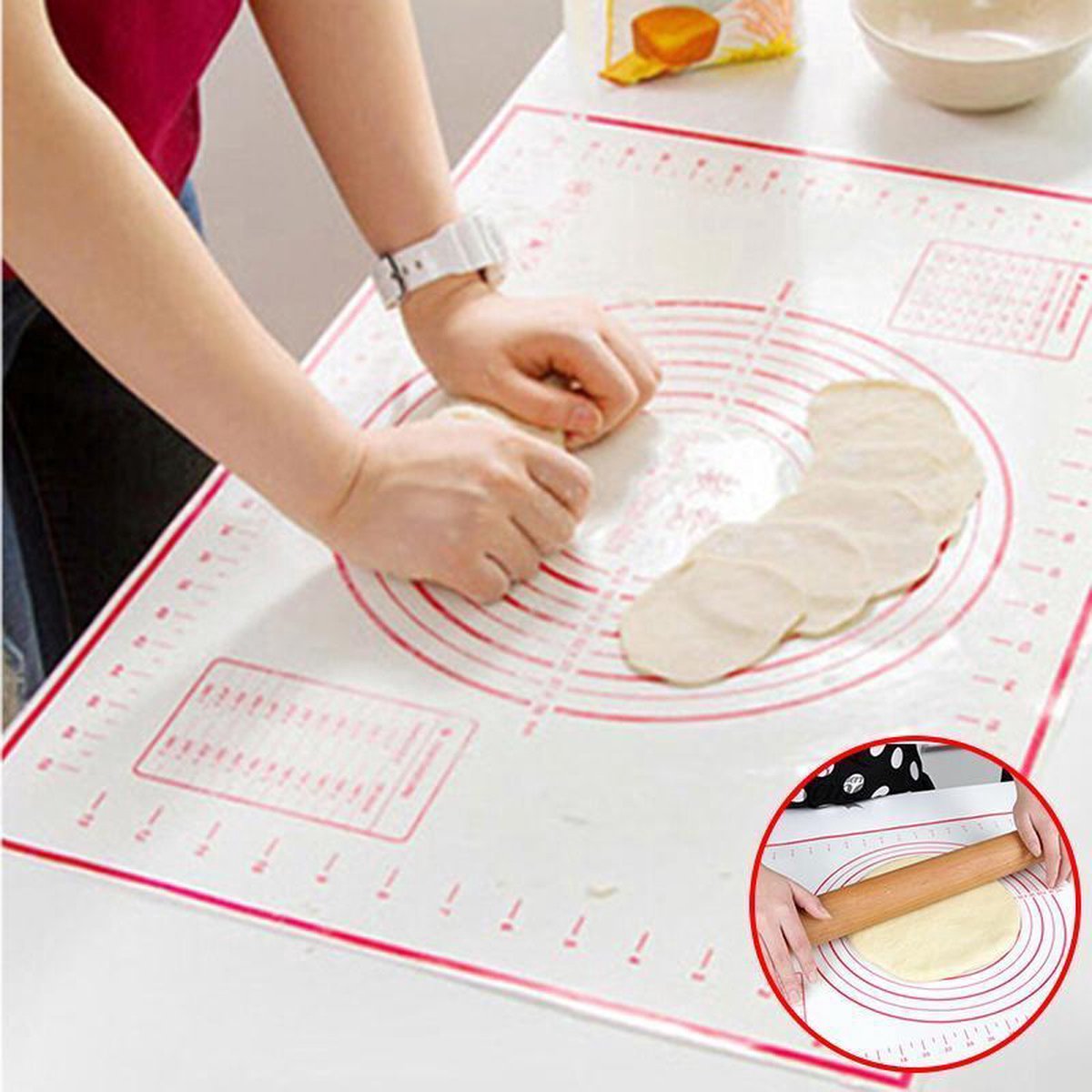 New Age Devi - 2x Siliconen Bakmat - Anti-Stick - Hittebestendig - 60/40CM - Voor een schone oven en keuken - Bakmat accessoires
