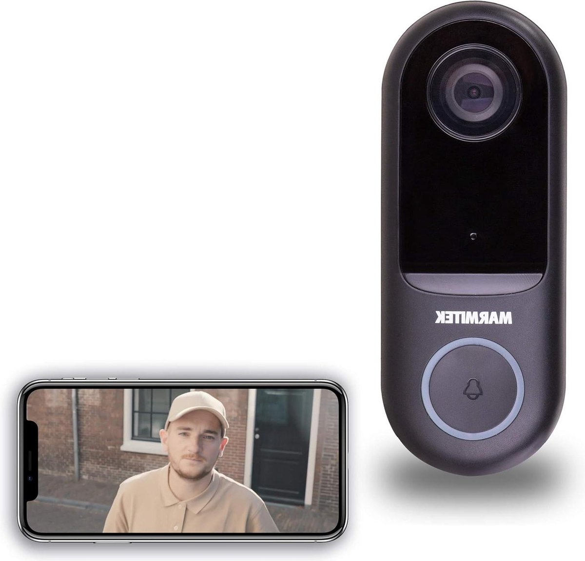 Deurbel met camera Buzz LO-1080p Full HD-nachtzicht-Spraakfunctie-Zie altijd en overal wie er aanbelt Deurbel