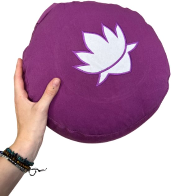 YogaStyles Meditatiekussen Symbolic - Paars met lotusbloem van YogaStyles — afbeelding 2