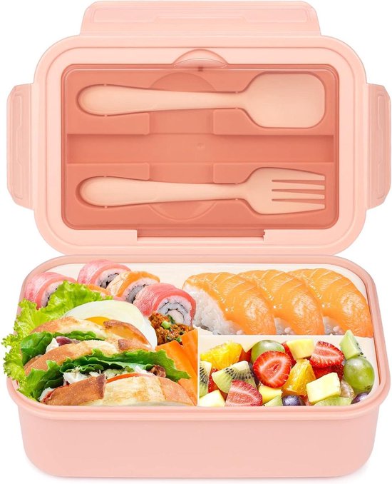 Bento Lunchbox Met 3 Compartimenten 1400 Ml Lekvrije Lunch Container