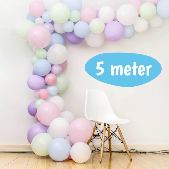 Foto: Ballonnenboog pastel mix 35 stuks 5 meter lint ballonnenboog verjaardag ballonnen pilaar pastel ballonnen verjaardag versiering feest versiering bruiloft ballonnenboog set