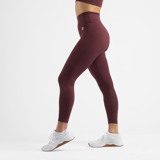 ZEUZ Sport Legging Dames High Waist - Sportkleding & Sportlegging Squat Proof - Fitness & Crossfit - Hardloopbroek, Yoga Broek - 70% Nylon & 30% Elastaan - Bordeaux Rood - Maat S van ZEUZ — afbeelding 2