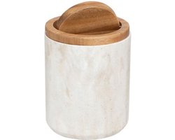 5Five Como Tafel afvalemmer met deksel - Marmereffect - 1,5L - Beige