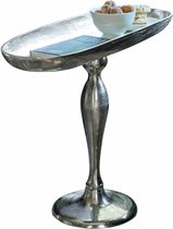 Table d'appoint moderne en verre et métal argenté Trento | Maisons du Monde