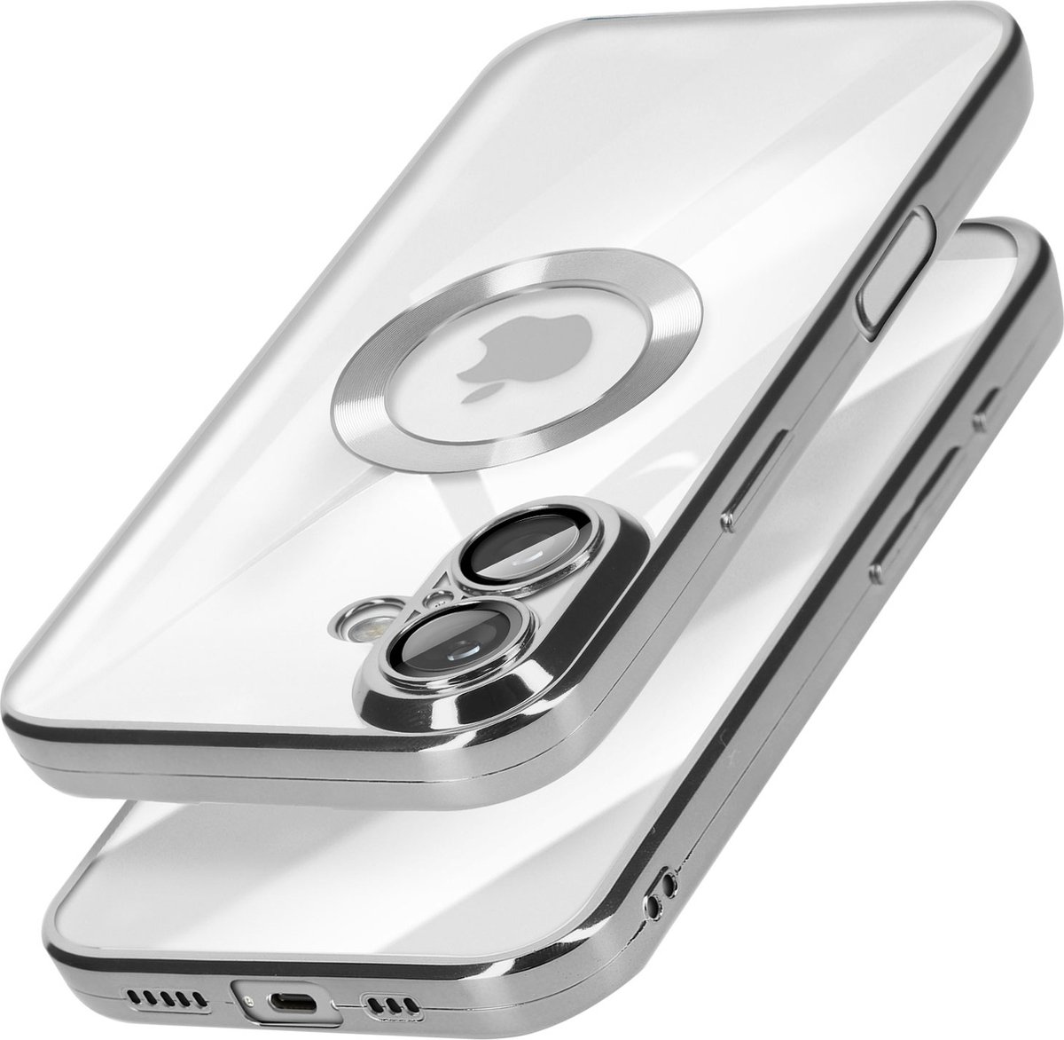 Avizar Beschermhoes Glam Series Geschikt voor Apple iPhone 16 Antichoc, Zilver