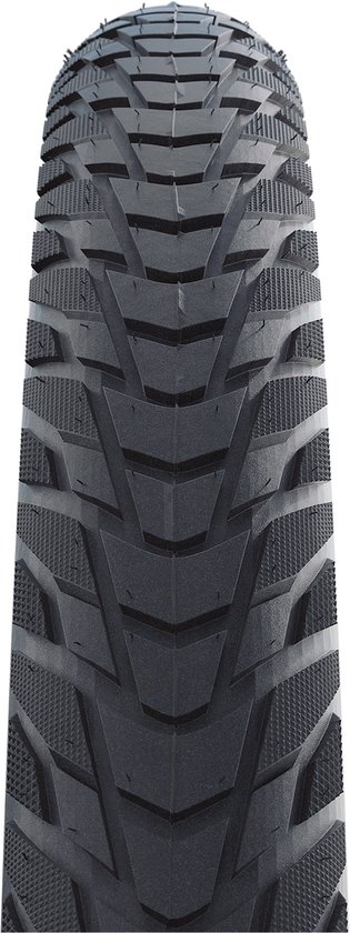 Profiel van een zwarte Schwalbe Marathon E Plus band.