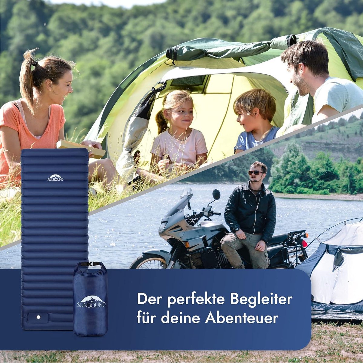 Luchtbed opblaasbare slaapmat isolatie 12 cm dik beste slaapcomfort campingmatras geïntegreerde pomp kamperen roadtrips outdoor tenten