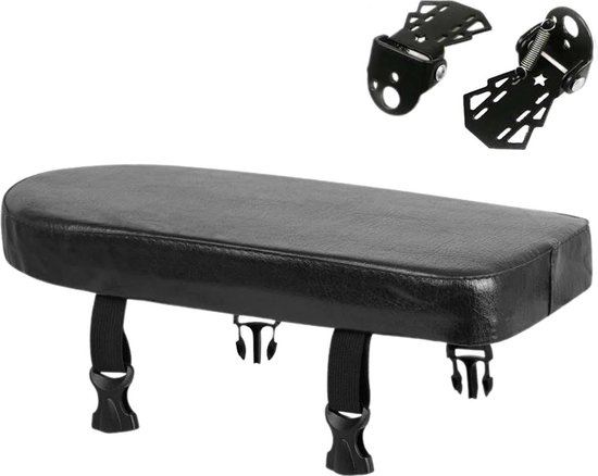 Fietsstoeltje Achterzitje - Met Voetsteuntjes - Fietszitje Achter - Bagagedrager Kussen - Fietsstoeltje Set - Achterzitje Fiets - Fietskussen Bagagedrager - Universeel - Zwart - Elektrische Fiets/ Fietsen/Elektrische Scooter - Verdikt - Zacht