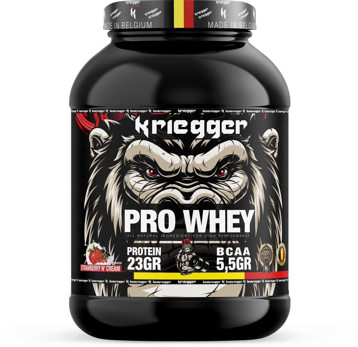 Goedkoopste Pro Whey Kriegger / Flavour - Strawberry N' Cream 2200 gr