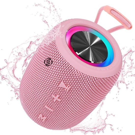 JUOVI Bluetooth Speaker – Draagbaar, Stereogeluid, 24 Uur Speeltijd, IP68 Waterdicht, Bluetooth 5.3, Met Karabijnhaak – Voor Strand, Thuis En Buiten