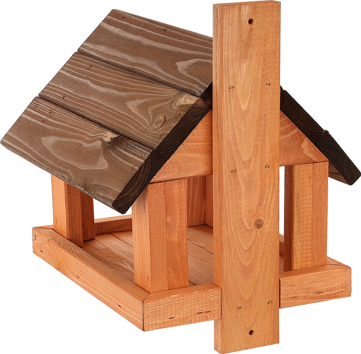 Vogelvoederhuis rechthoek/roodbruin/hang, vogel, voederhuis, vogelhuis, hout, hangend model, vogelhuis