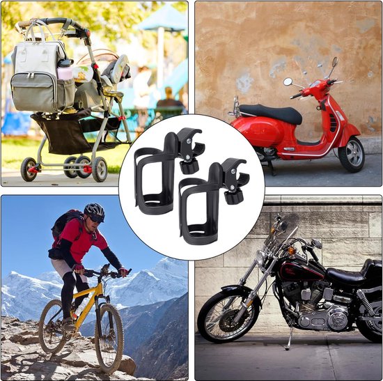 Universele Bekerhouder - Buggy Bekerhouder - Cupholder Kinderwagen - 2Stuks - Wandelwagen Flessenhouder - 360 Graden Rotatie - Eenvoudig Te Monteren - Drinkwater - Bekerhouder - Snelsluiting - Voor Fietsen, Mountainbikes, Kinderwagen En Rolstoel van Universele — afbeelding 3