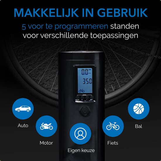 Donrox Ride F511 - Elektrische Fietspomp - Mini Compressor - Bandenpomp Fiets & Auto - Luchtcompressor - Draadloos & Compact van Donrox — afbeelding 4