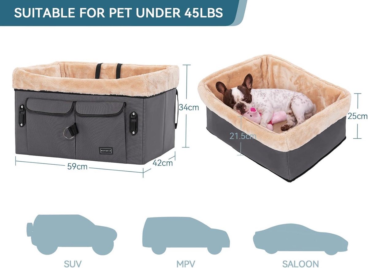 WOOAIDAGG Hondenautostoel voor middelgrote hond
