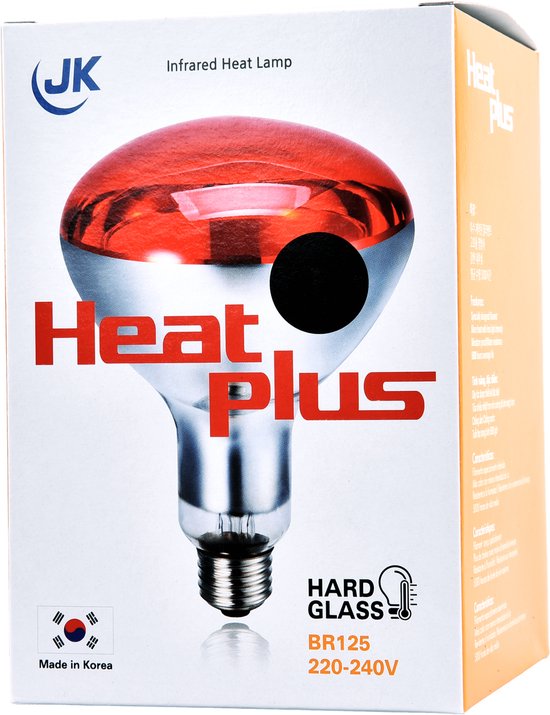 Foto: Heat plus infrarood warmtelamp 100w rood voor optimale verwarming