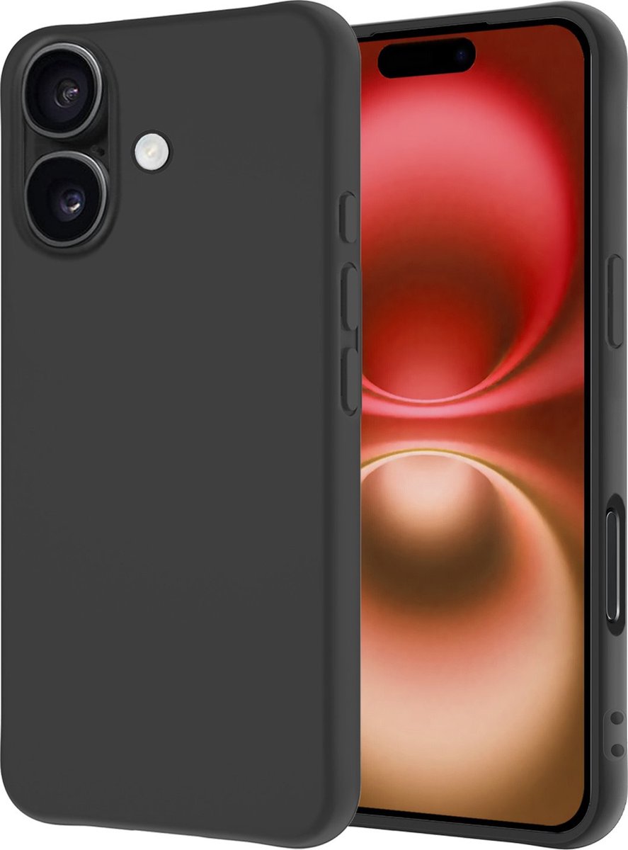 Hoesje - Geschikt voor Apple iPhone 16 - Sterk & Shockproof - Hoes Cover - Siliconen Case - Zwart