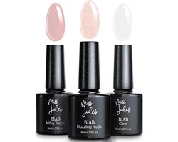 Miss Jules® BIAB 3 Populaire Kleuren – Builder in a Bottle – BIAB Nagel Builder Gel – BIAB Set - HEMA & TPO Free - Instructievideo (NL)