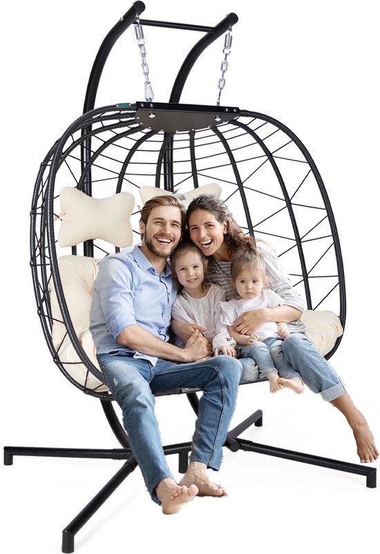 Kit De Réparation Pour Chaise Suspendue - Filet + Corde De Remplacement + Sac De Rangement - Noir, Ajustable