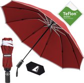 Bol.com Nohrd Stormparaplu Bordeaux Rood - Paraplu Stormbestendig 108 km/h - Opvouwbaar - Automatisch In- en Uitklapbaar - Incl.... aanbieding
