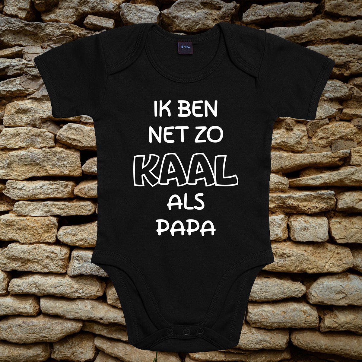 Rompertje - Baby rompertje met tekst: Ik ben net zo kaal als papa - Organic katoen