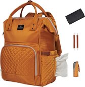 Bol.com MIMMTI Luiertas Rugzak met Verschoonmatje - Cognac - Inclusief flessenwarmhouder - kinderwagenhaken en isoleervak NanaBeebi aanbieding