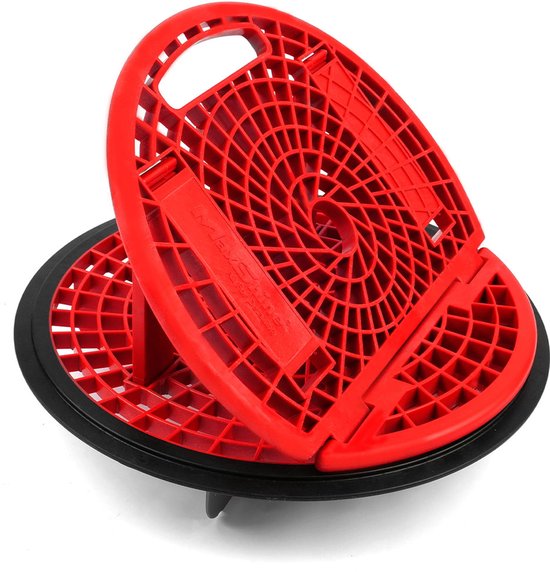 MaxShine zand killer, een rode gard drop met wasbord op een zwarte basis.