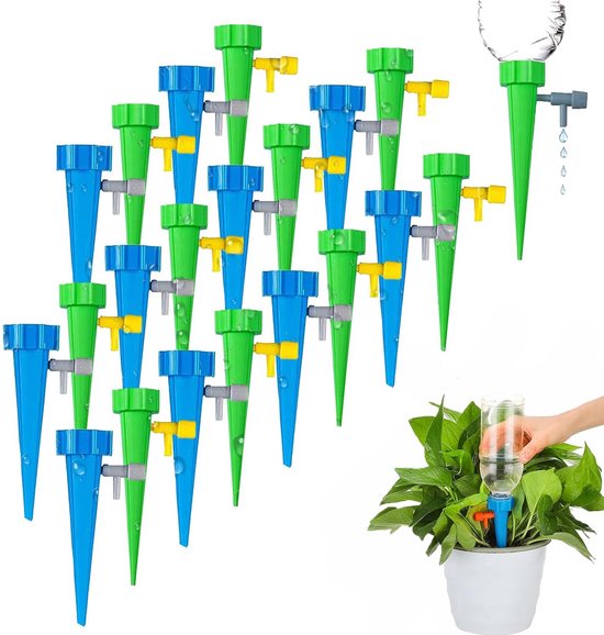 Foto: Aquaking 20 pots irrigatiesysteem inclusief pomp automatisch watergeefsysteem planten druppelsysteem voor planten waterdruppelaar voor planten