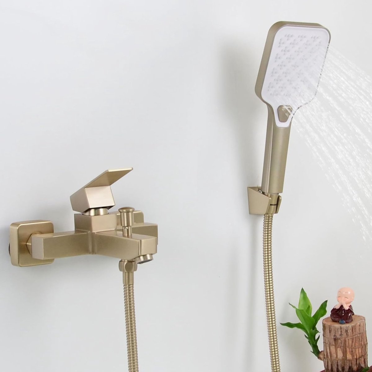 Goodivery ® Stijlvolle Badkraan met Handdouche, Mengkraan Set in Geborsteld Goud