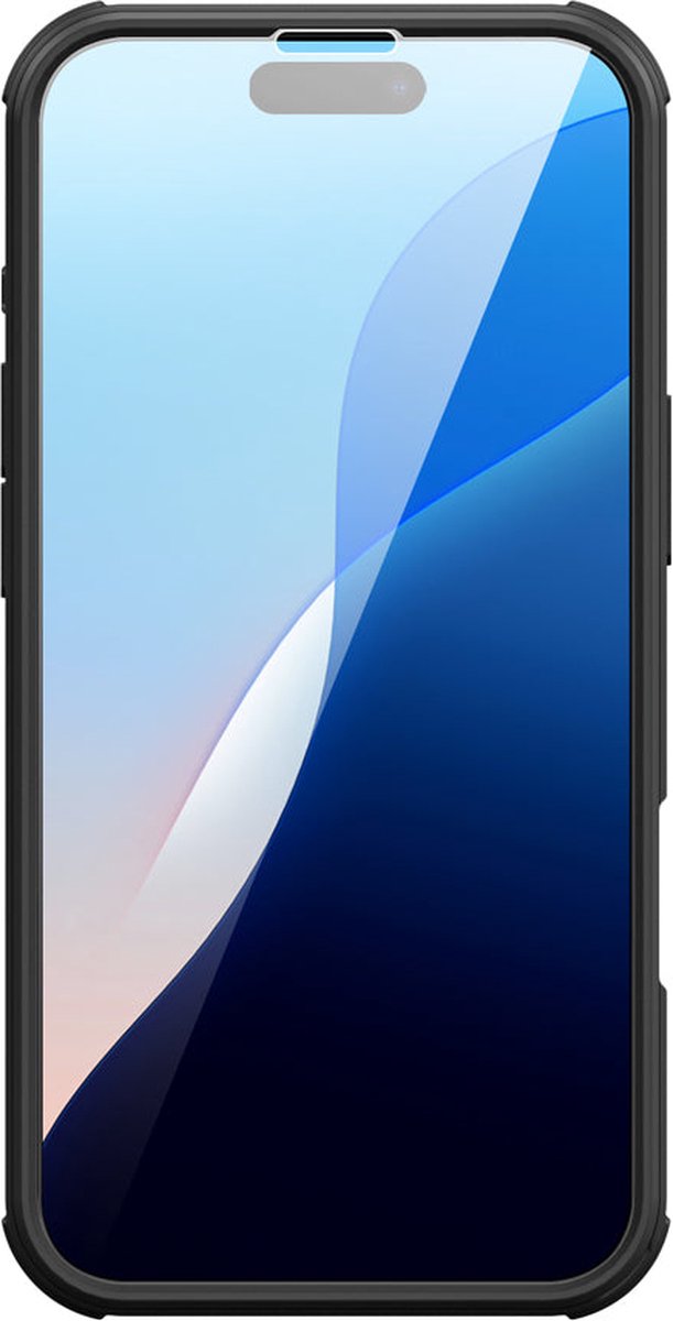 Valenta - Bumper Hoesje - iPhone 16 - Full Cover - Tempered Glass - Zwart