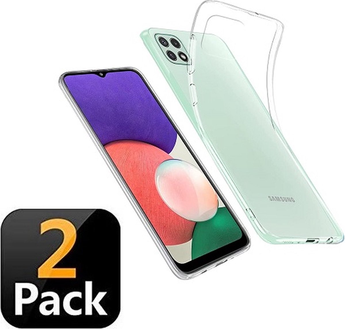 Samsung A22 5G Hoesje Siliconen TPU Transparant 2x