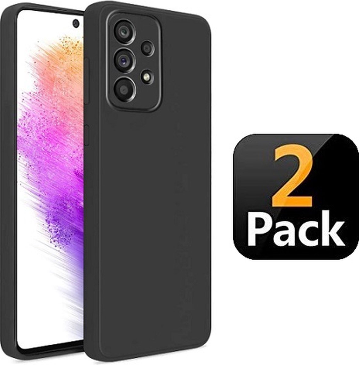 Samsung Galaxy A73 Hoesje Siliconen TPU Zwart 2x