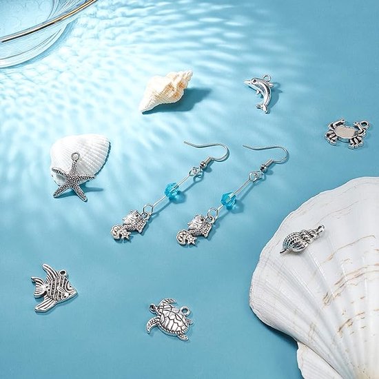 Oceaanvisbedelset antiek zilverkleur voor het maken van sieraden - Nederland