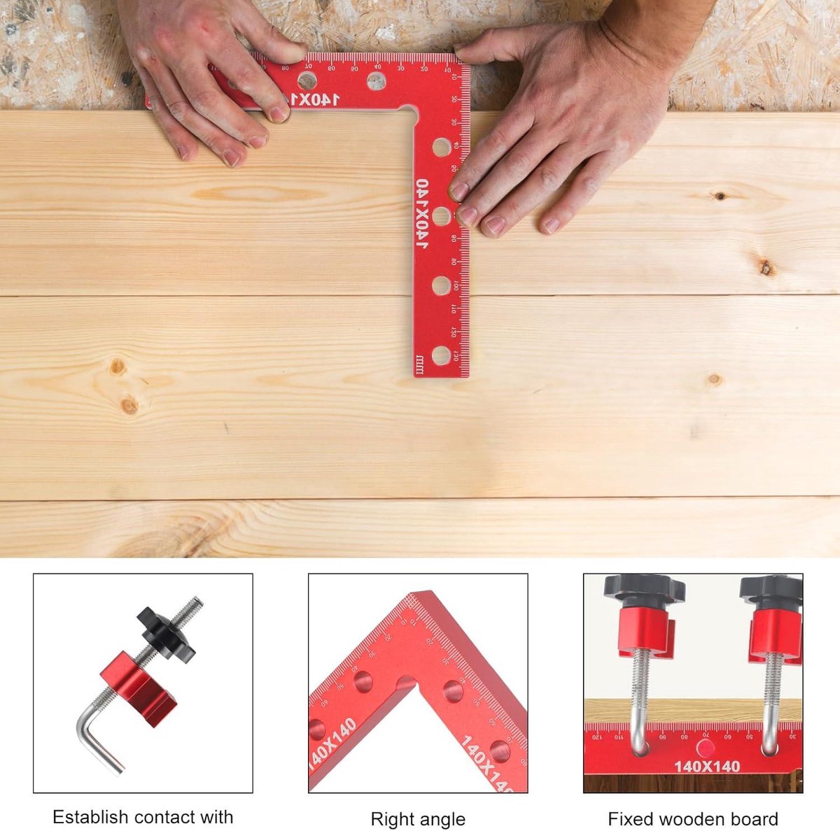 TOPWAY 4 Stuks Hoek Klem 90 Graden Haakse Klem voor Hout, houtbewerking Klemmen Set voor Foto Fotolijst Kast Maken