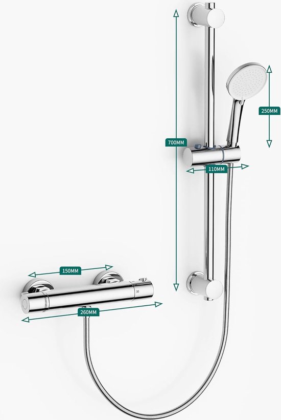 EISL VITAL thermostatische mengkraan douche | chroom - CLT168VCR CLT168VCR EISL VITAL thermostatische mengkraan douche | chroom - CLT168VCR CLT168VCR