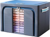 Bol.com AZH Collection Opbergbox Opvouwbaar 100L Blauw - Opbergdoos met stalen frame - Organizer - Opbergzak - Opbergmand aanbieding