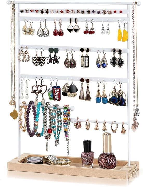 Vlando Sieradenstandaard met ringhouder, make-uptafel-organizer met
