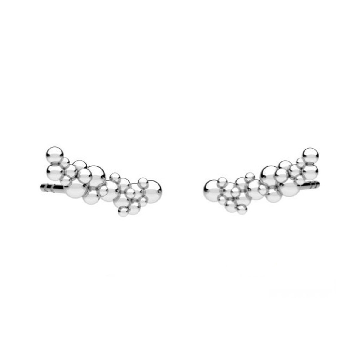 ARLIZI 2301 Oorbellen bubbels oorklimmers - sterling zilver - 11 mm