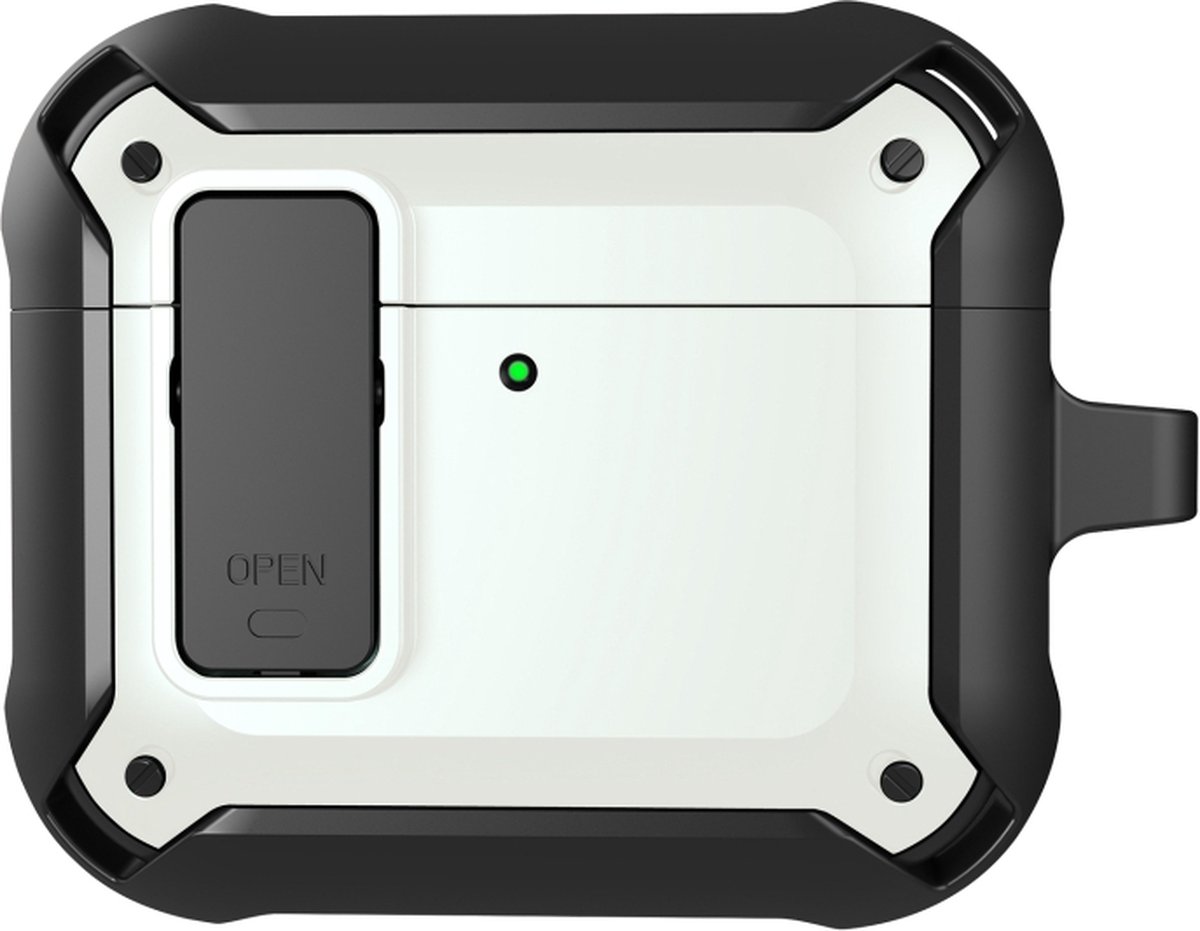 Telestore - Hoesje geschikte voor AirPods 4 / AirPods 5 - TPU hybride hoesje Beschermhoes - Shockproof AirPods 4 / 5 Cover - AirPods 4 / 5 Hoesje - Geschikt voor Apple AirPods 4 en AirPods 5 - wit - hard en TPU cover