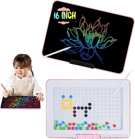 2 IN 1- LCD Tekentablet Kinderen & Magnetisch Tekenbord- 