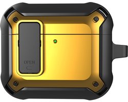 Telestore - Hoesje geschikte voor AirPods 4 - TPU hybride hoesje Beschermhoes - Shockproof AirPods 4 Cover - AirPods 4 Hoesje - Geschikt voor Apple Airpods 4 - goud /geel - hard en TPU cover