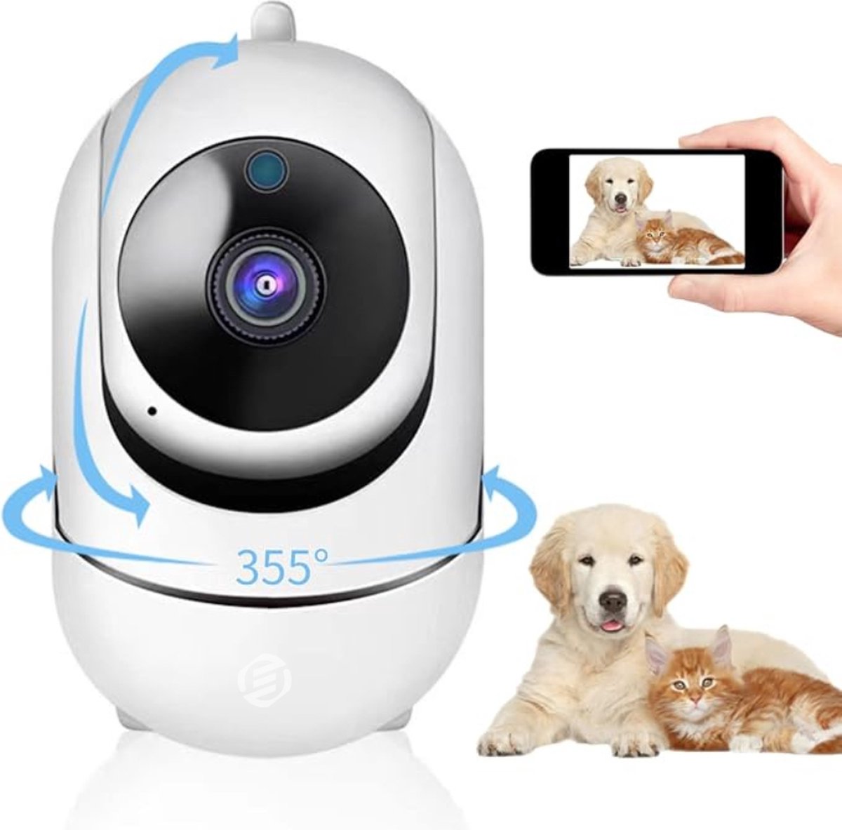 Equivera Honden Camera - Beveilingingscamera - Huisdiercamera - WiFi - Petcam - Eenvoudige Installatie - Indoor Camera