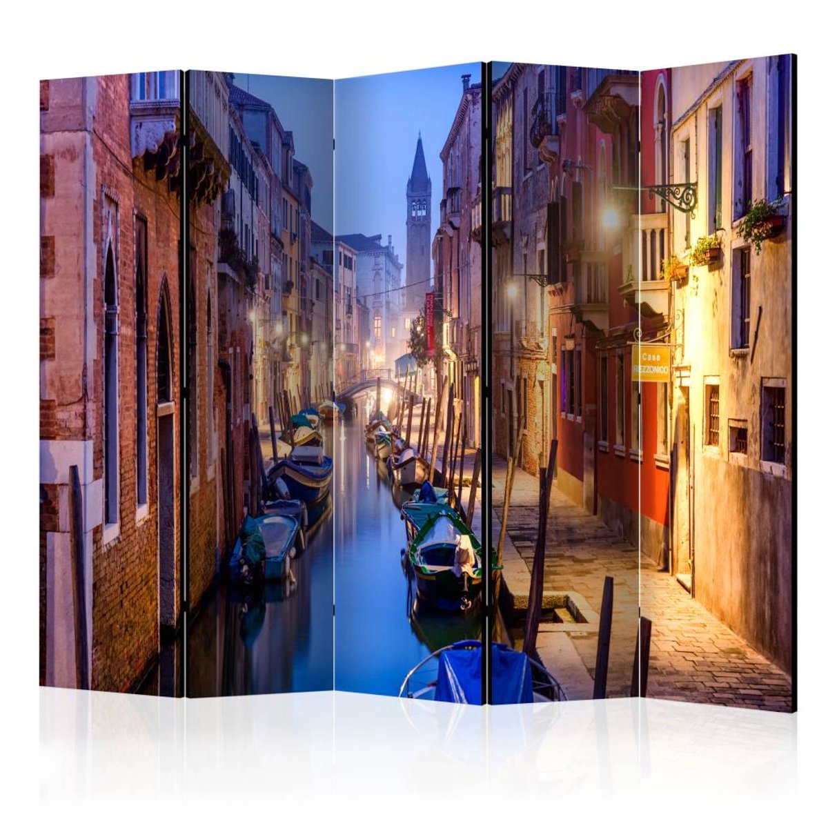 Vouwscherm - Avond in Venetië 225x172cm , gemonteerd geleverd, dubbelzijdig geprint(kamerscherm)