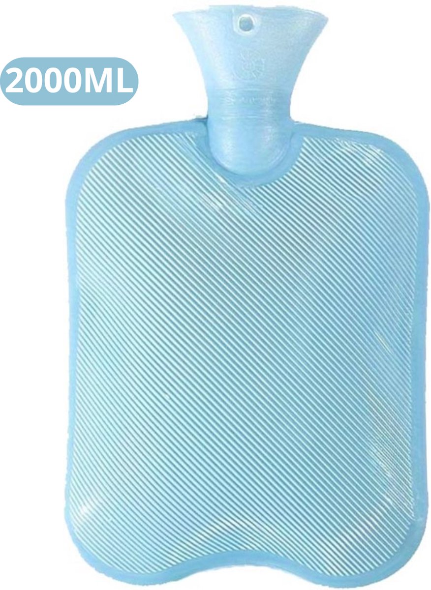 Goedkoopste Bovista Warmwaterzak - Warmtekussen - Warmwaterkruik - Warmtekruik - Knuffel - Kruik - Bag - Met Hoes - Blauw - 2000ML