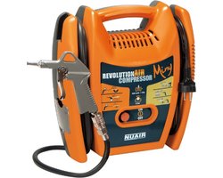 Draagbare Compressor – Mini Compressor – Bandenpomp Auto – Fiets – 180L/Min – 1,5PK – Krachtige Motor – 1100W – 230V – Oranje