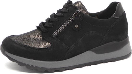 Dames Veterschoenen Waldlaufer Hiroko Soft H64007 Zwart - Maat 7