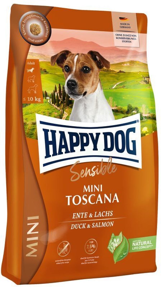 Happy Dog Happy dog Sensible Mini Toscana - eend & zalm - 800 gram