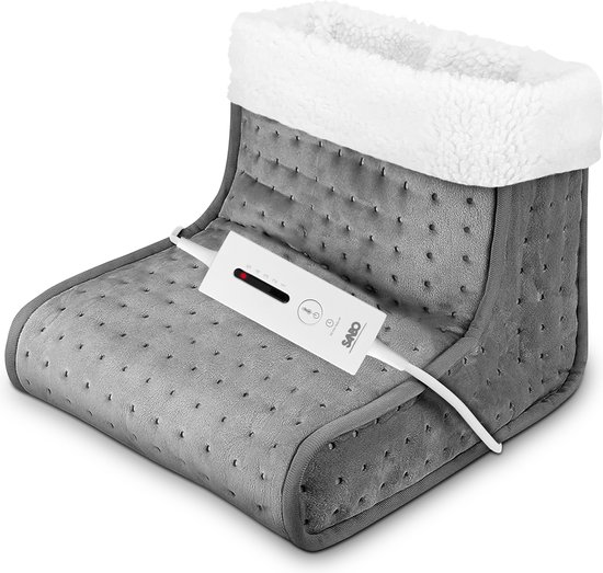 Sanbo Elektrische Voetenwarmer met Timer - 5 warmtestanden - Wasbare Binnenvoeging - Elektrisch - Voeten Warmer - Antraciet